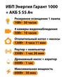 ИБП Энергия Гарант 1000 + Аккумулятор S 55 Ач - 12В (600Вт - 50мин) - ИБП и АКБ - ИБП для котлов - . Магазин оборудования для автономного и резервного электропитания Ekosolar.ru в Выборге