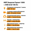 ИБП для котла Энергия Гарант 1000 + Аккумулятор Grid 100 Ah 12 v (600Вт - 91мин) - ИБП и АКБ - ИБП для котлов - . Магазин оборудования для автономного и резервного электропитания Ekosolar.ru в Выборге